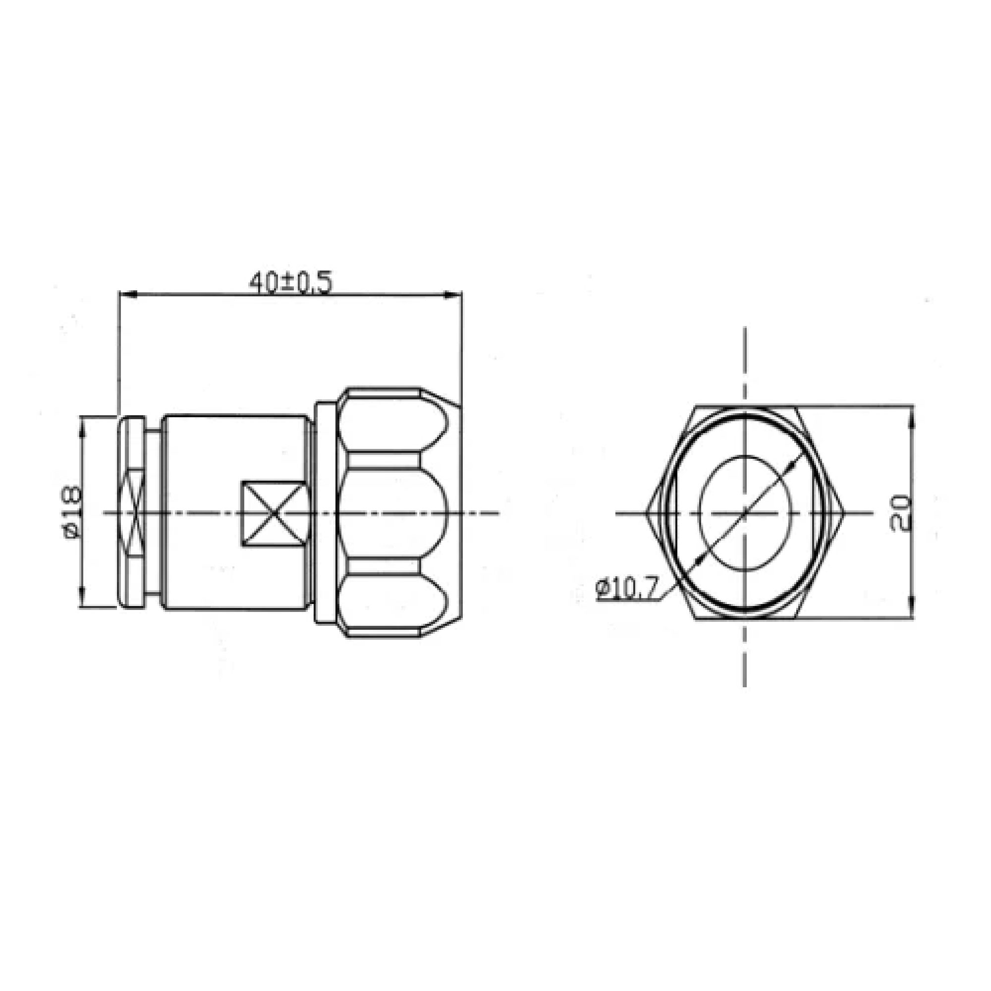 Conector N Macho para cable RG8 - Imagen 3